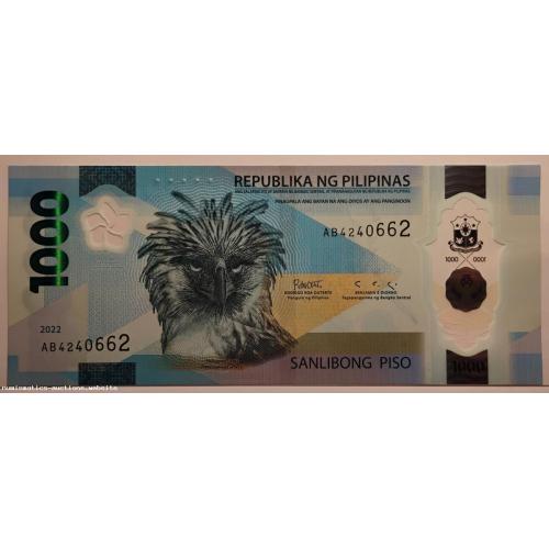 Philippines 1000 Piso 2022 P-241a.1 UNC Uncirculated Polymer